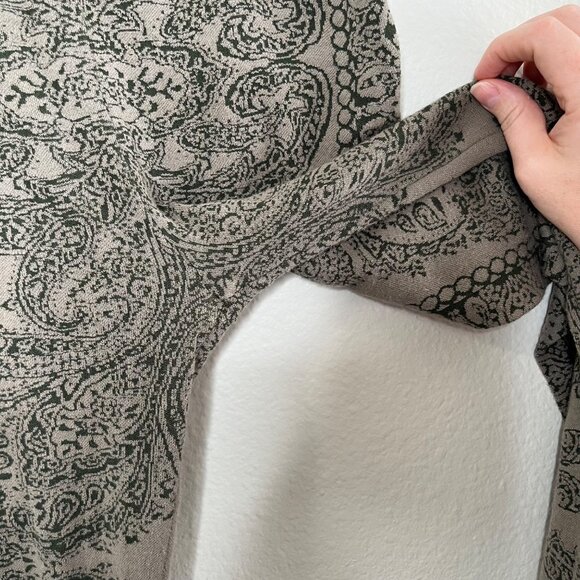 Free People Rare Boho Paisley Print Olive Green Knit Leggings Size XS - Picture 5 of 11